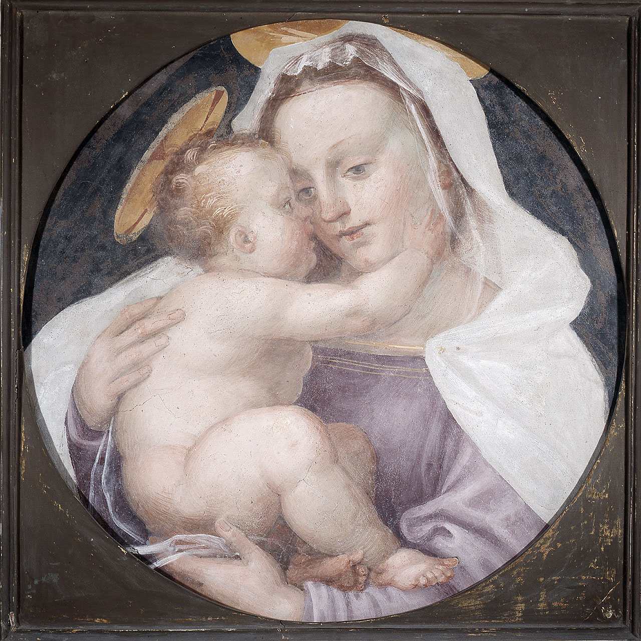 Fra Bartolomeo, Madonna e bambino (1472-1517; affresco su terracotta, diametro 66 cm; Firenze, Museo Nazionale di San Marco)