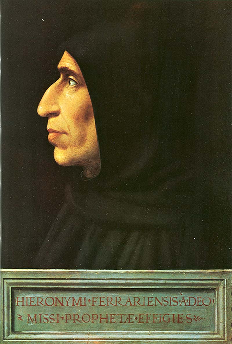 Fra' Bartolomeo, Ritratto di Savonarola (1498-1499; tavola, 46,5 x 52,5 cm; Firenze, Museo Nazionale di San Marco)