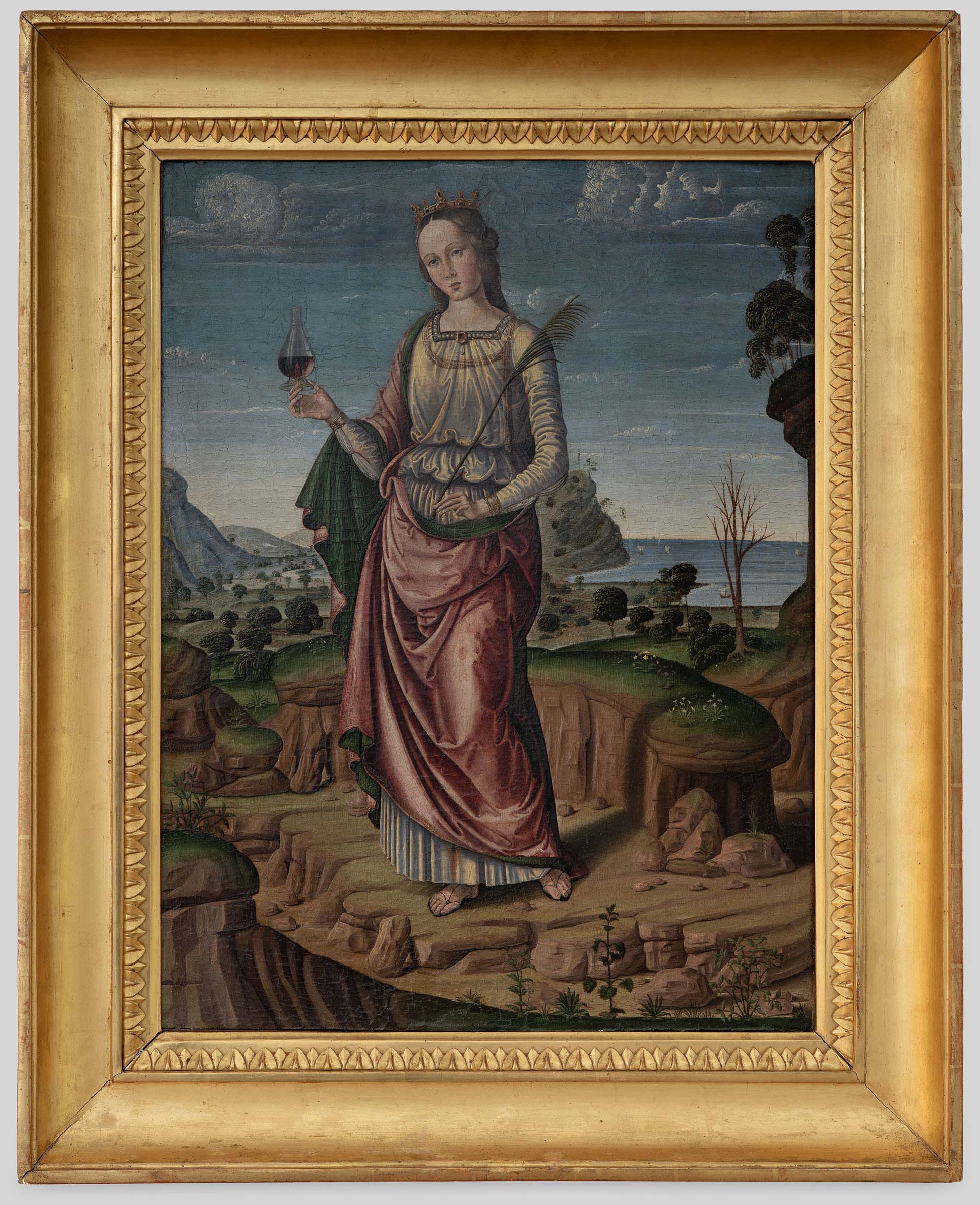 Giovanni Santi, Santa [Regina] martire (Sant'Orsola?) (primi anni Novanta del XV secolo; tempera su tavola; Urbino, Galleria Nazionale delle Marche)
