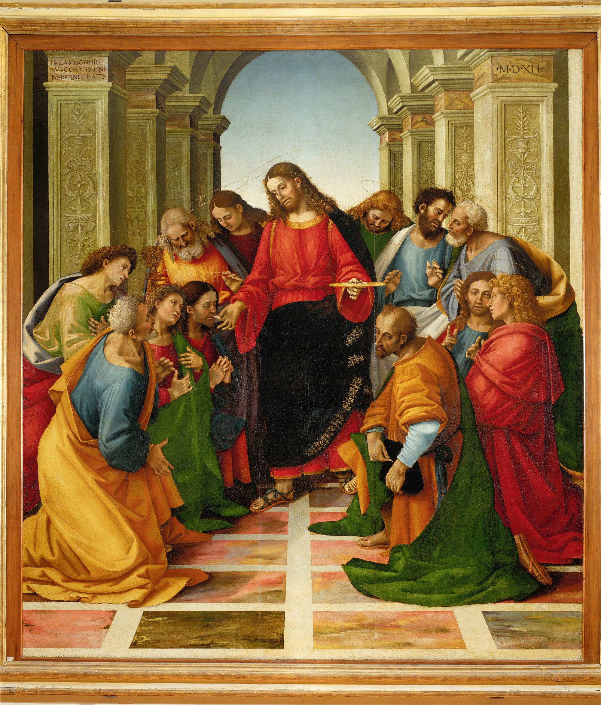 Luca Signorelli, Comunione degli Apostoli (1512; olio su tavola; Cortona, Museo Diocesano)