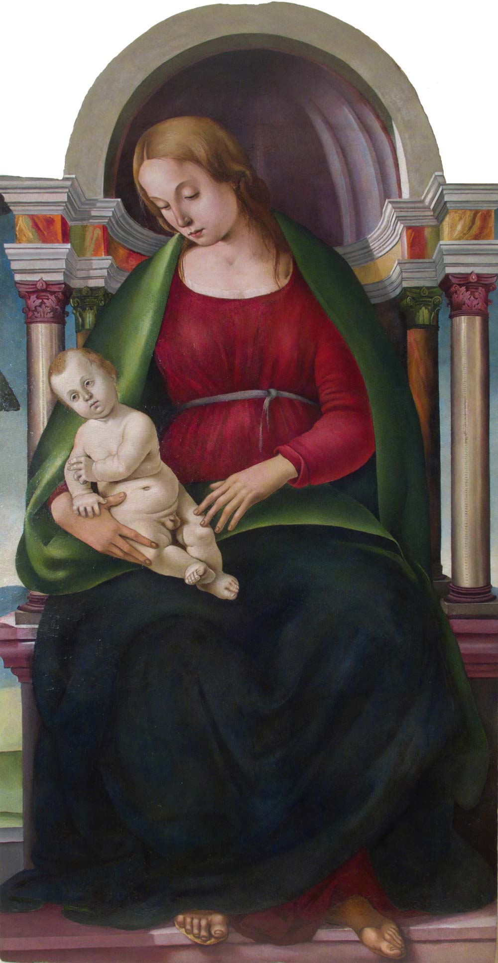 Luca Signorelli, Vergine col Bambino (1492-96 circa; olio su tavola; Montepulciano, Chiesa di Santa Lucia)