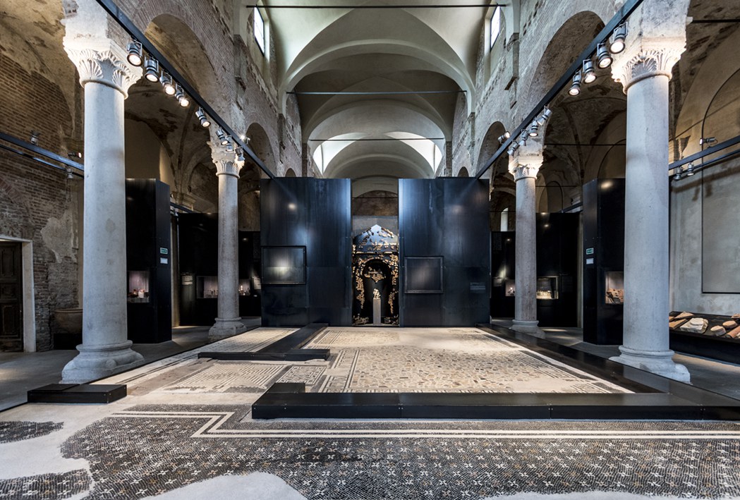 The floor mosaics of the San Lorenzo Archaeological Museum in Cremona. Photo: Cremona Musei