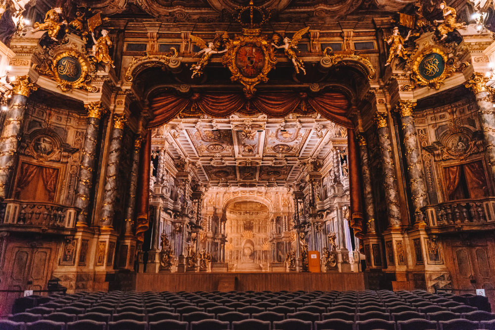 Stage of the Margraves Opera House. Photo by Melanie Schillinger / Bayreuth Marketing & Tourismus GmbH