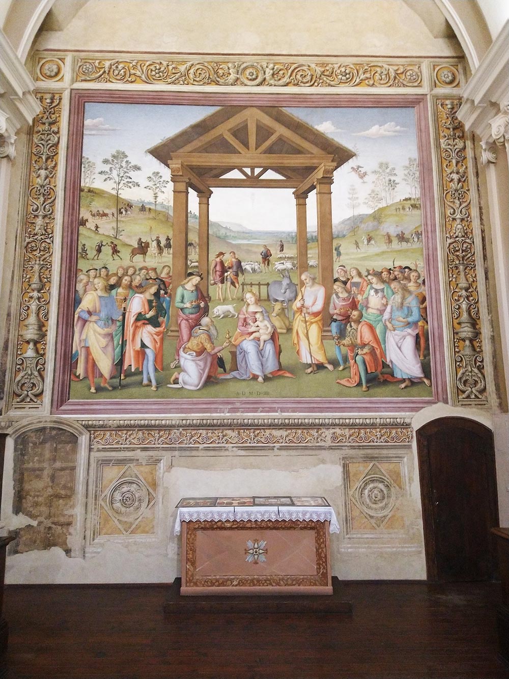 Perugino's fresco at the Oratorio dei Bianchi in Città della Pieve. Photo: Windows on Art