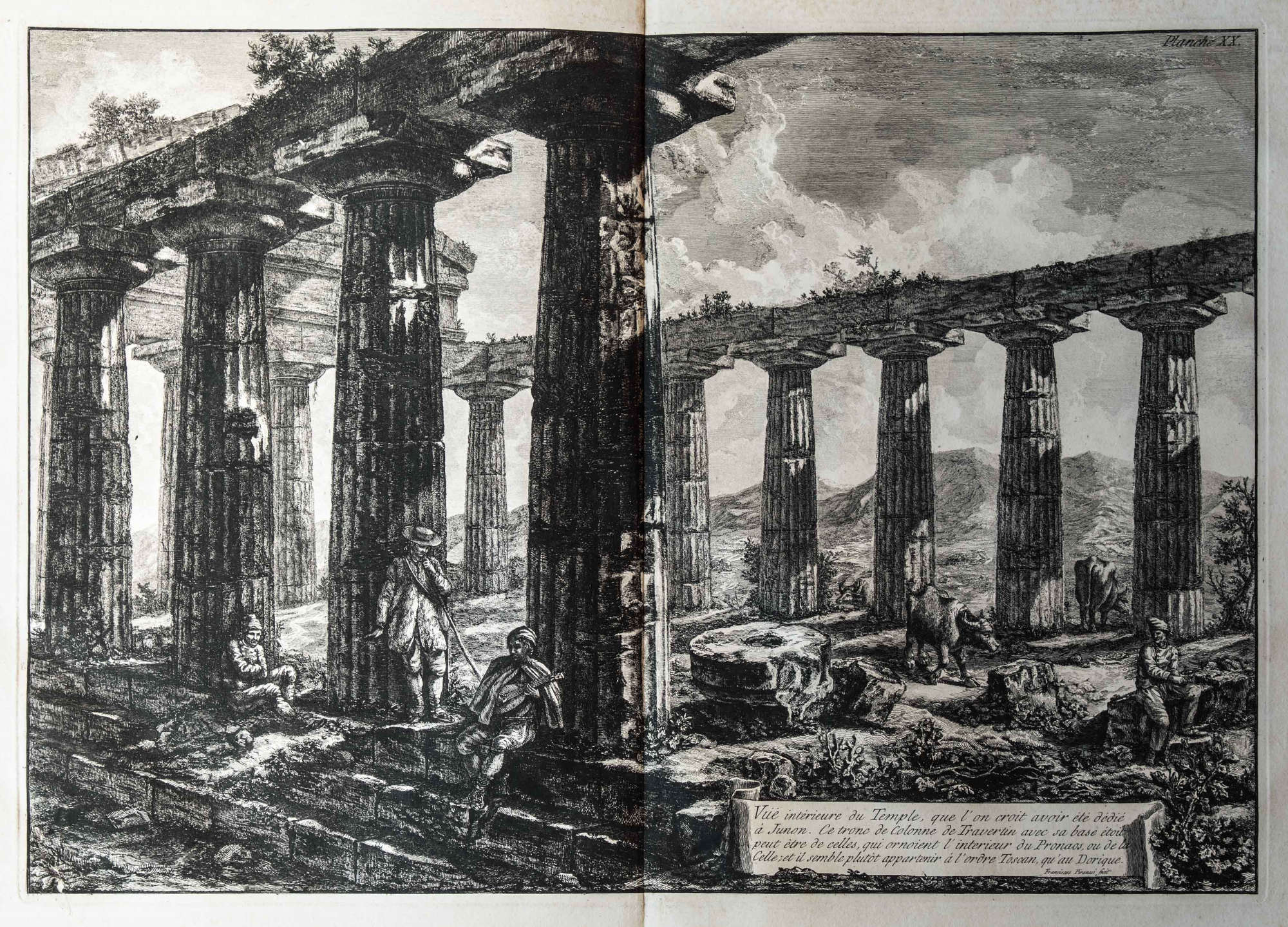 Giovanni Battista Piranesi, Diff&eacute;rentes vues de quelques restes de trois grands &eacute;difices, qui subsistent encore dans le milieu de l&rsquo;ancienne ville de Pesto, autrement Possidonia, qui est situ&eacute;e dans la Lucanie (Roma, 1778; 20 tavole incise all'acquaforte, folio - 560 x 401 mm)