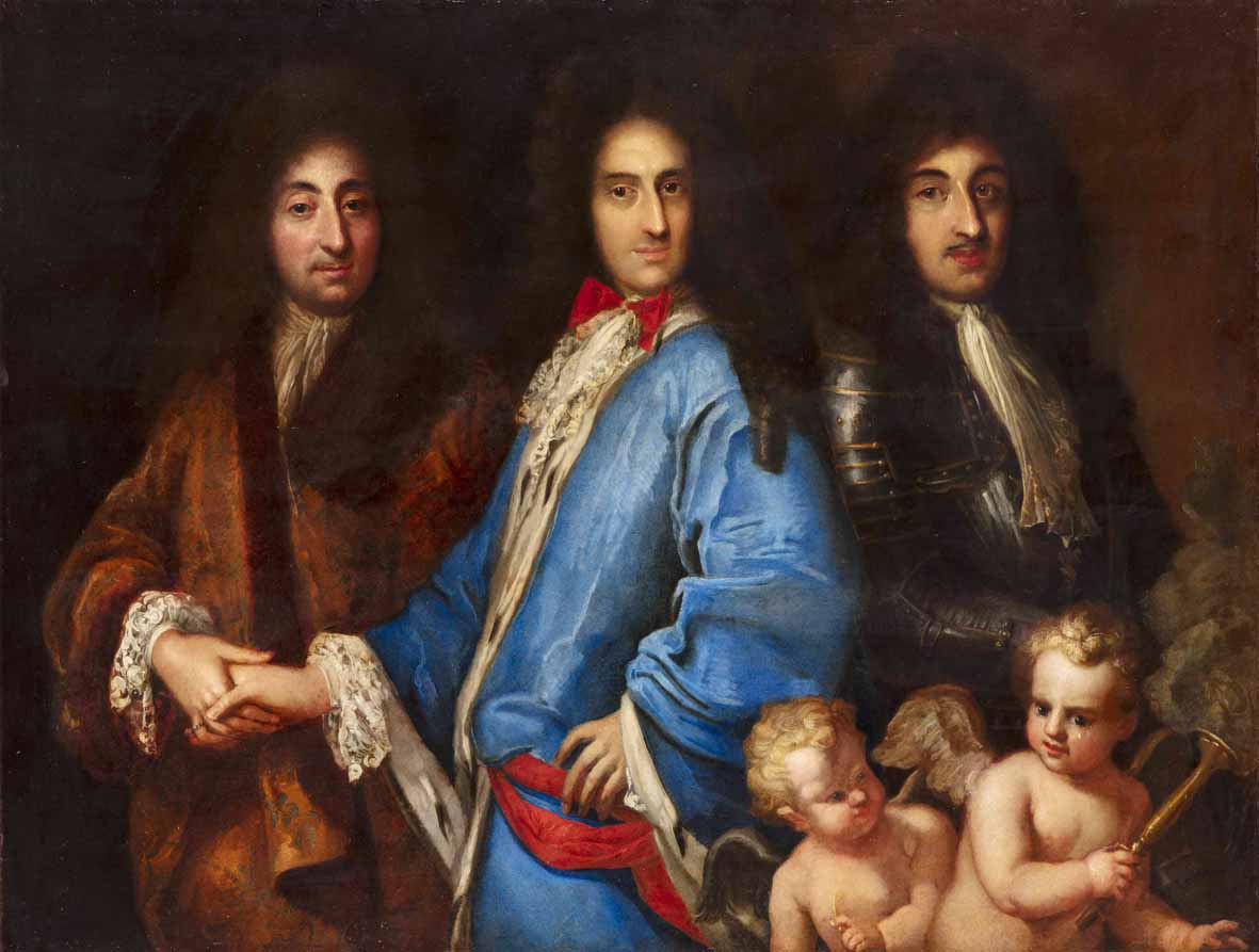 Sebastiano Bombelli , Triple Portrait (oil on canvas; Rovigo, Pinacoteca dei Concordi, Seminario)