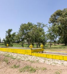 Un enorme fontanile di ceramica gialla: l'opera di Giuseppe Ducrot in Maremma
