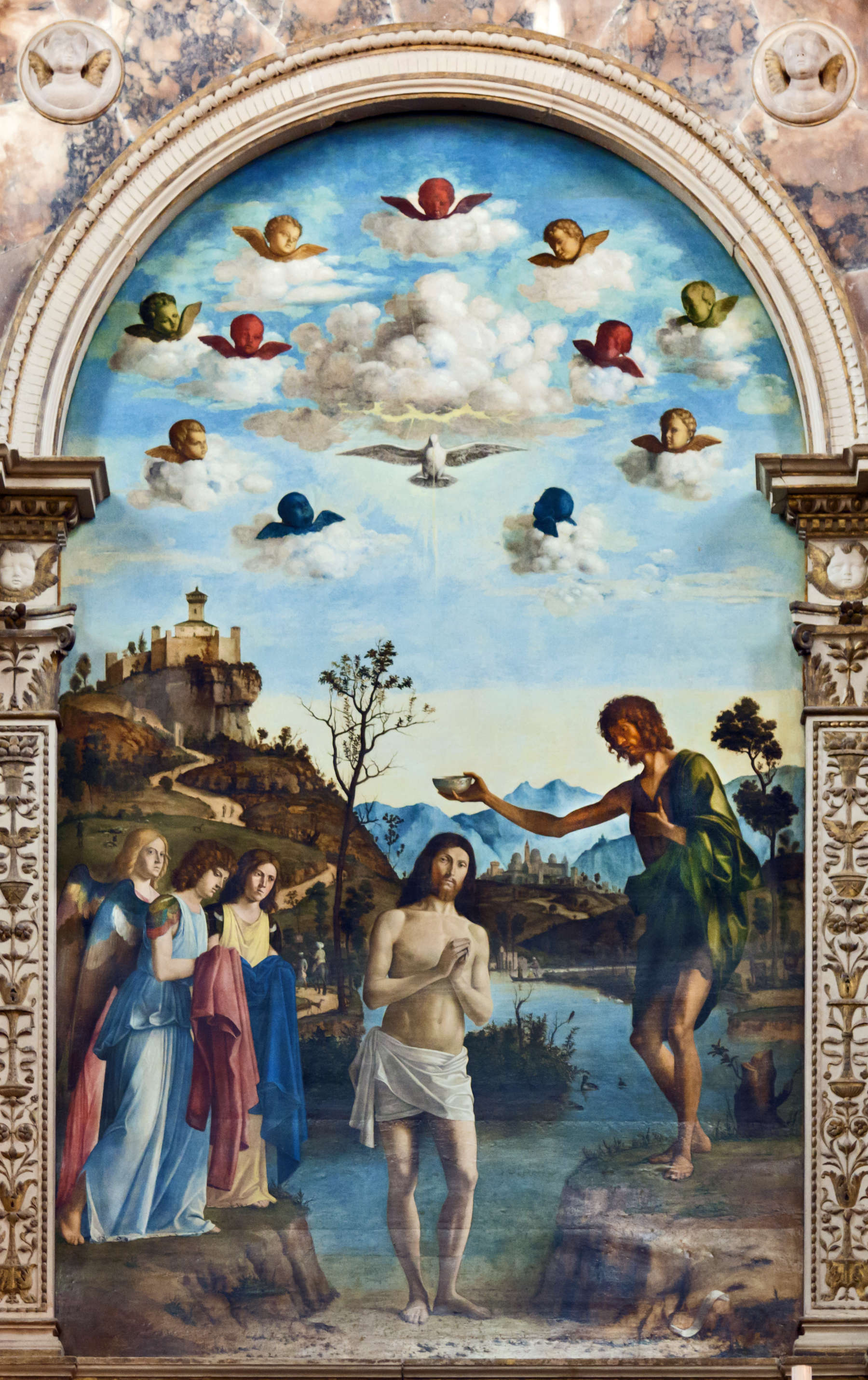 Cima da Conegliano, Baptism of Christ (1492; oil on panel, 350 x 210 cm; Venice, San Giovanni in Bragora)