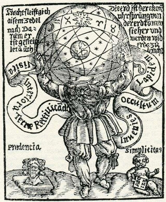 7. Atlas, from Pierre Moet, Azoth des philosophes (1659)