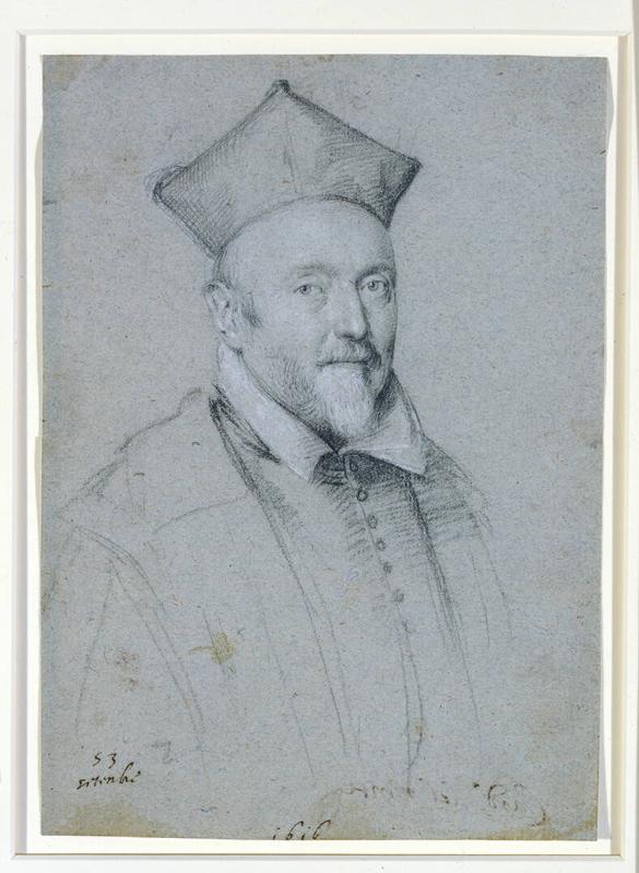 1. Ottavio Leoni, Portrait of Francesco Maria del Monte (1616; black pencil and traces of white on blue paper, 229 x 165 mm; Sarasota, John and Mable Ringling Museum of Art)