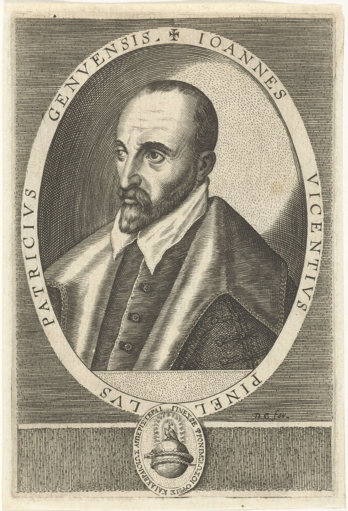 Dominicus Custos, Portrait of Gian Vincenzo Pinelli (1579-1615; engraving, 168 x 113 mm; Amsterdam, Rijksmuseum)