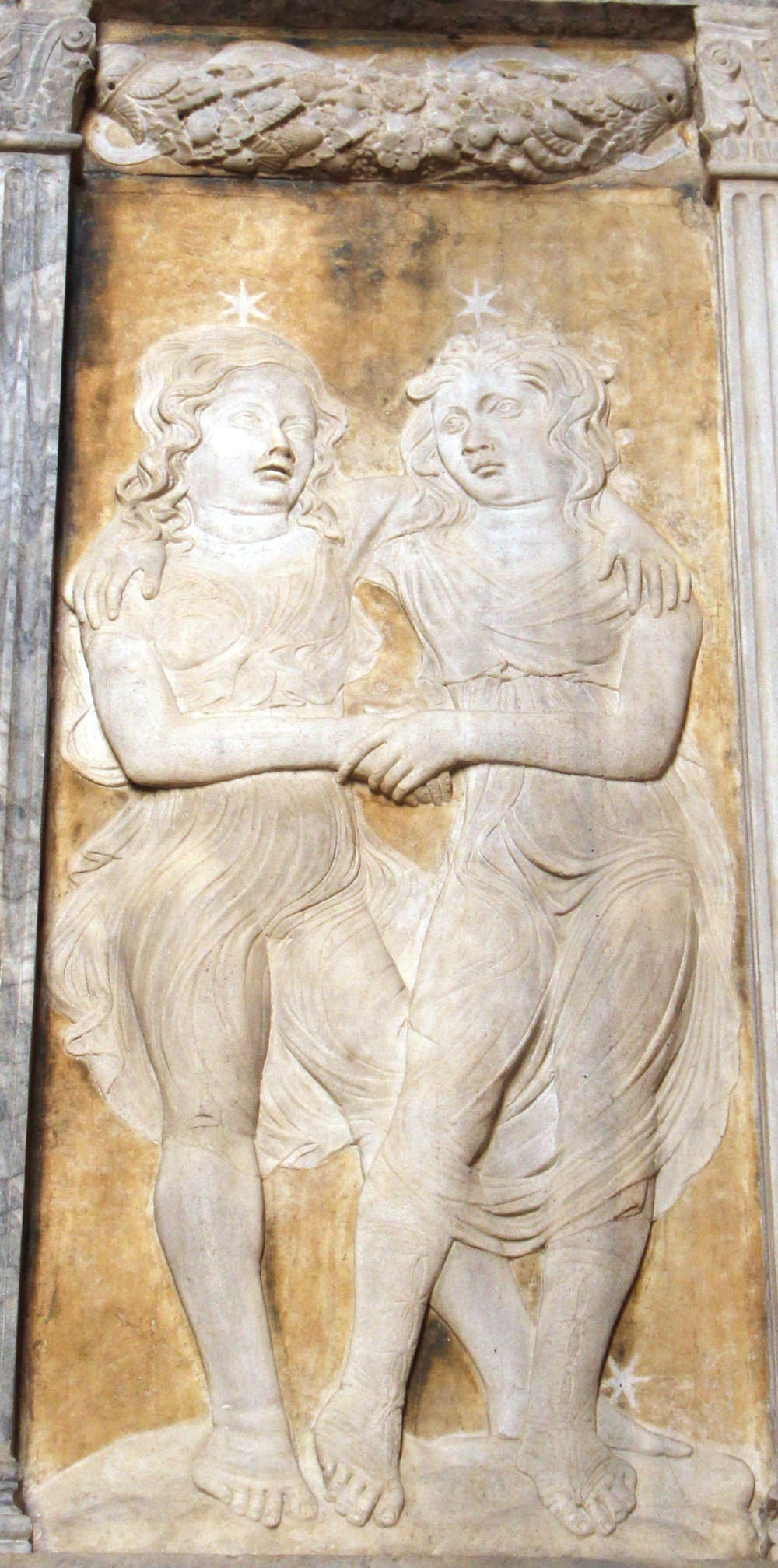 Agostino di Duccio, Gemini (1447-1454; marble; Rimini, Tempio Malatestiano). Photo: Francesco Bini