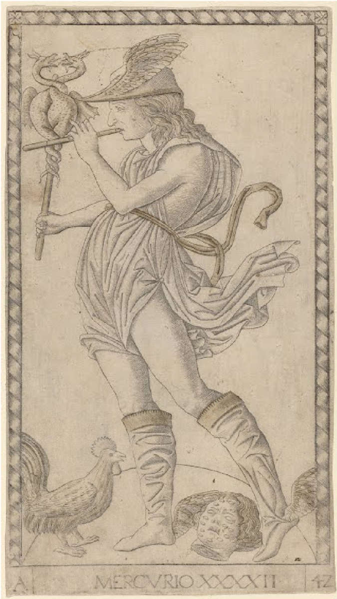 Master of the Tarot, Mercury (c. 1465; burin; Milan, Biblioteca Ambrosiana)