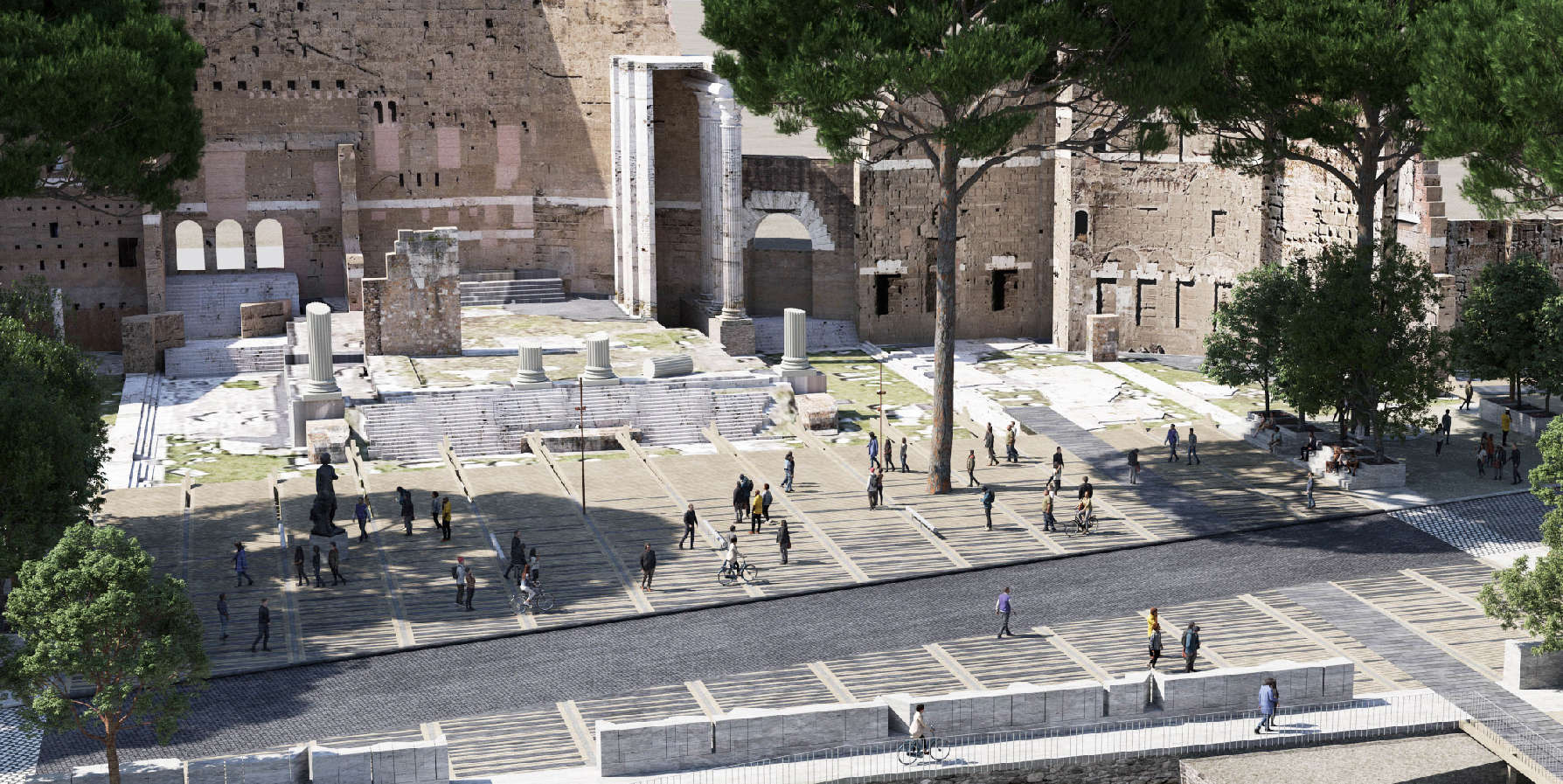 Renderizado del futuro paseo del Foro Imperial