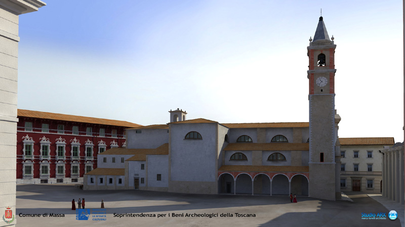 Graphic reconstruction of St. Peter's Church. Image: Marco Tonelli