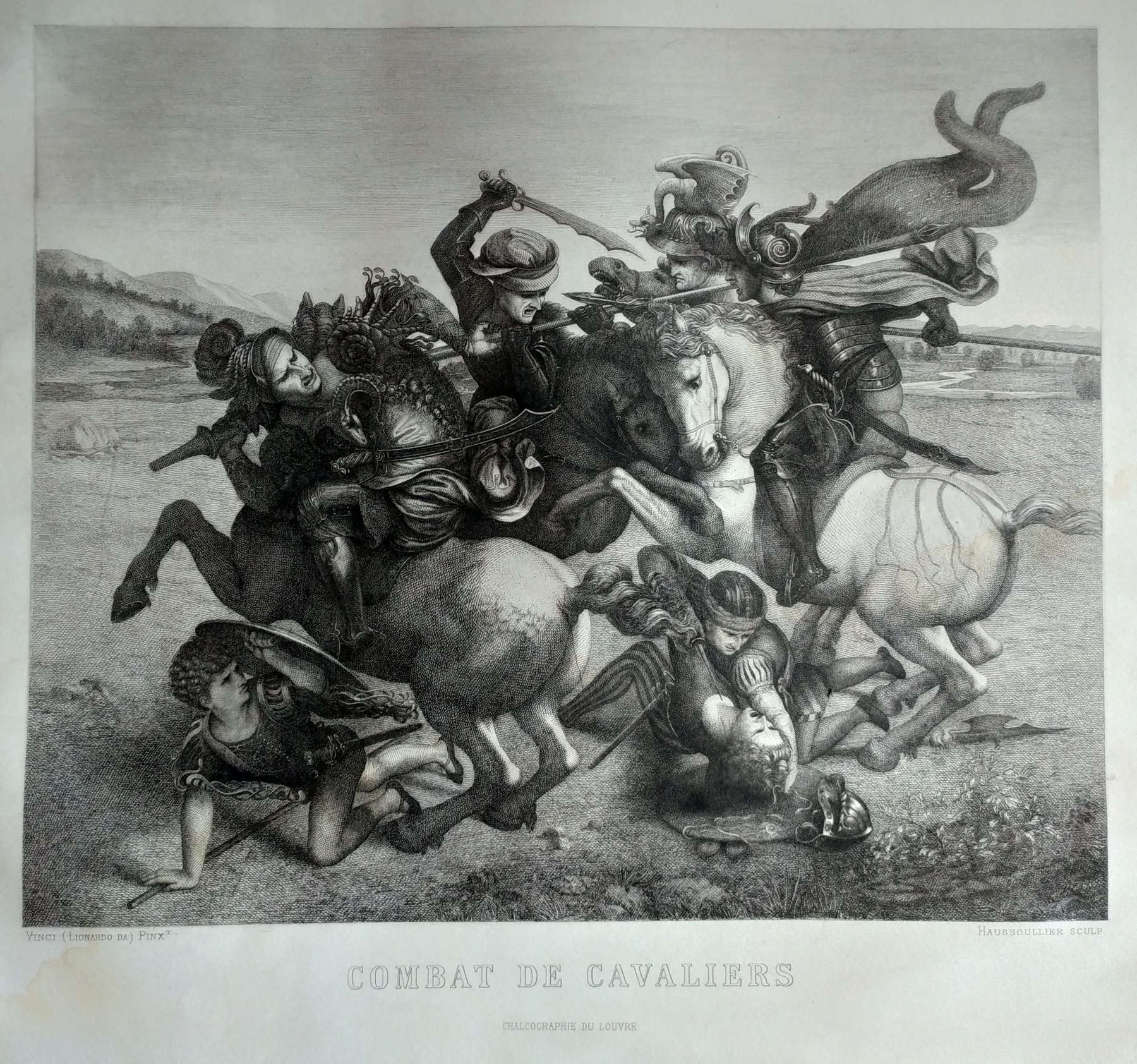 William Haussoullier, Bataille des chevaliers d'après la Bataille d'Anghiari de Léonard de Vinci, d'après la 