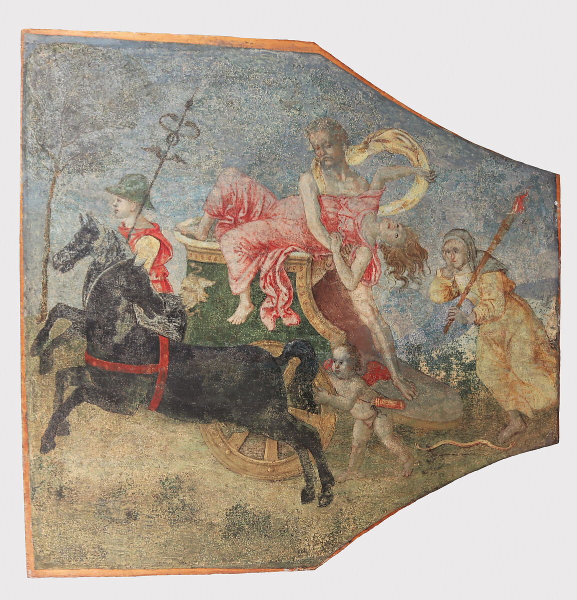 Pinturicchio, Rape of Proserpine, from the ceiling of the Magnifico Palace (c. 1509; fresco transported to canvas and transferred to panel, 78.7 x 80.6 cm; New York, Metropolitan Museum)