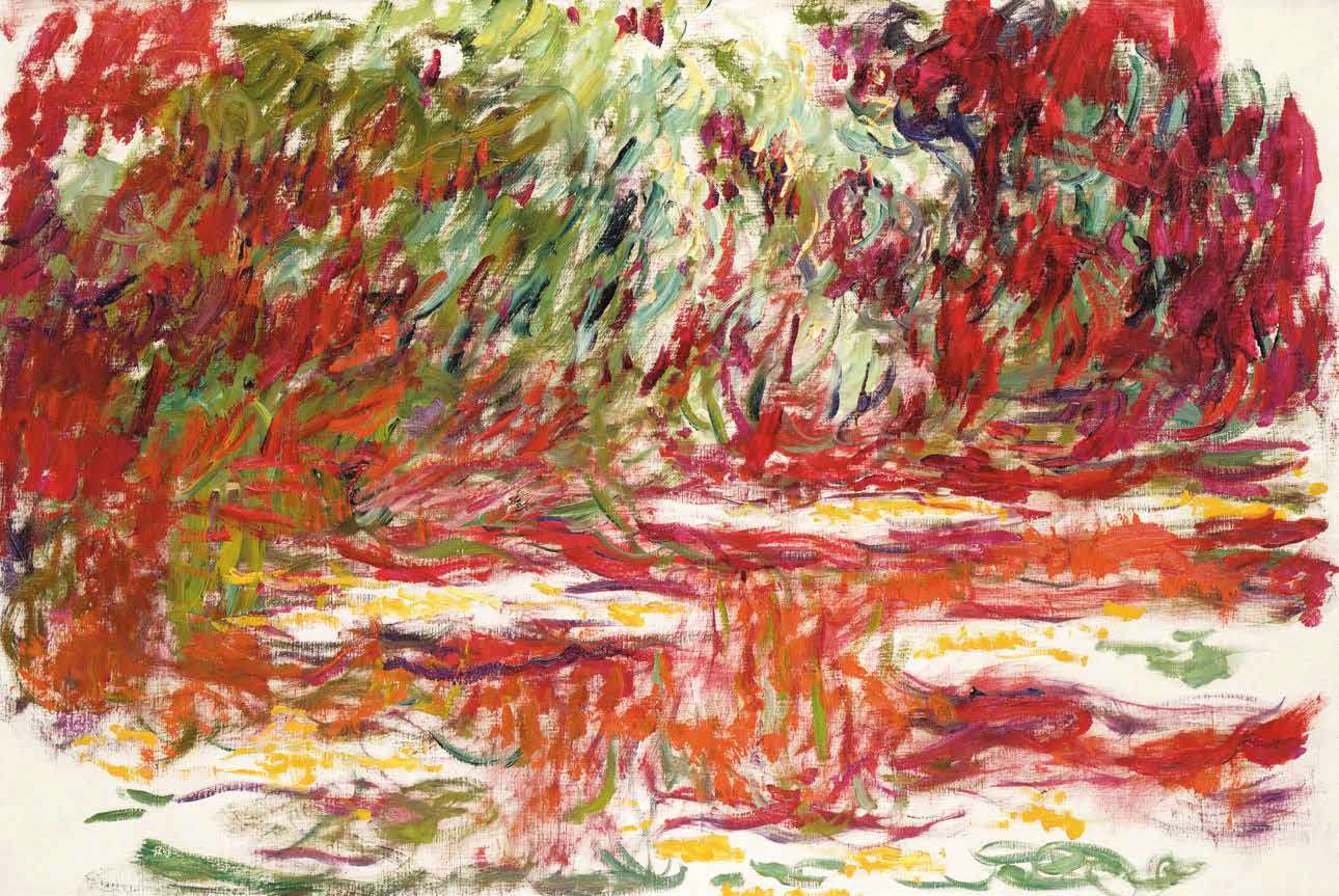 Claude Monet, Water Lily Pond (ca. 1918-1919; oil on canvas, 73 × 105 cm; Paris, Musée Marmottan Monet, Michel Monet Bequest, 1966, Inv. 5105)