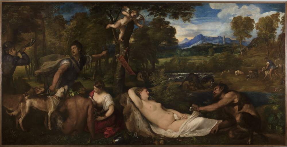 School of Titian, Venus del Pardo (1525-1530; oil on canvas, 196 x 386 cm; Paris, Louvre)