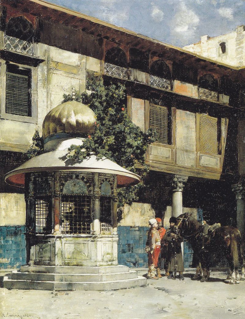 Alberto Pasini, Abrevadero en Oriente (1880)