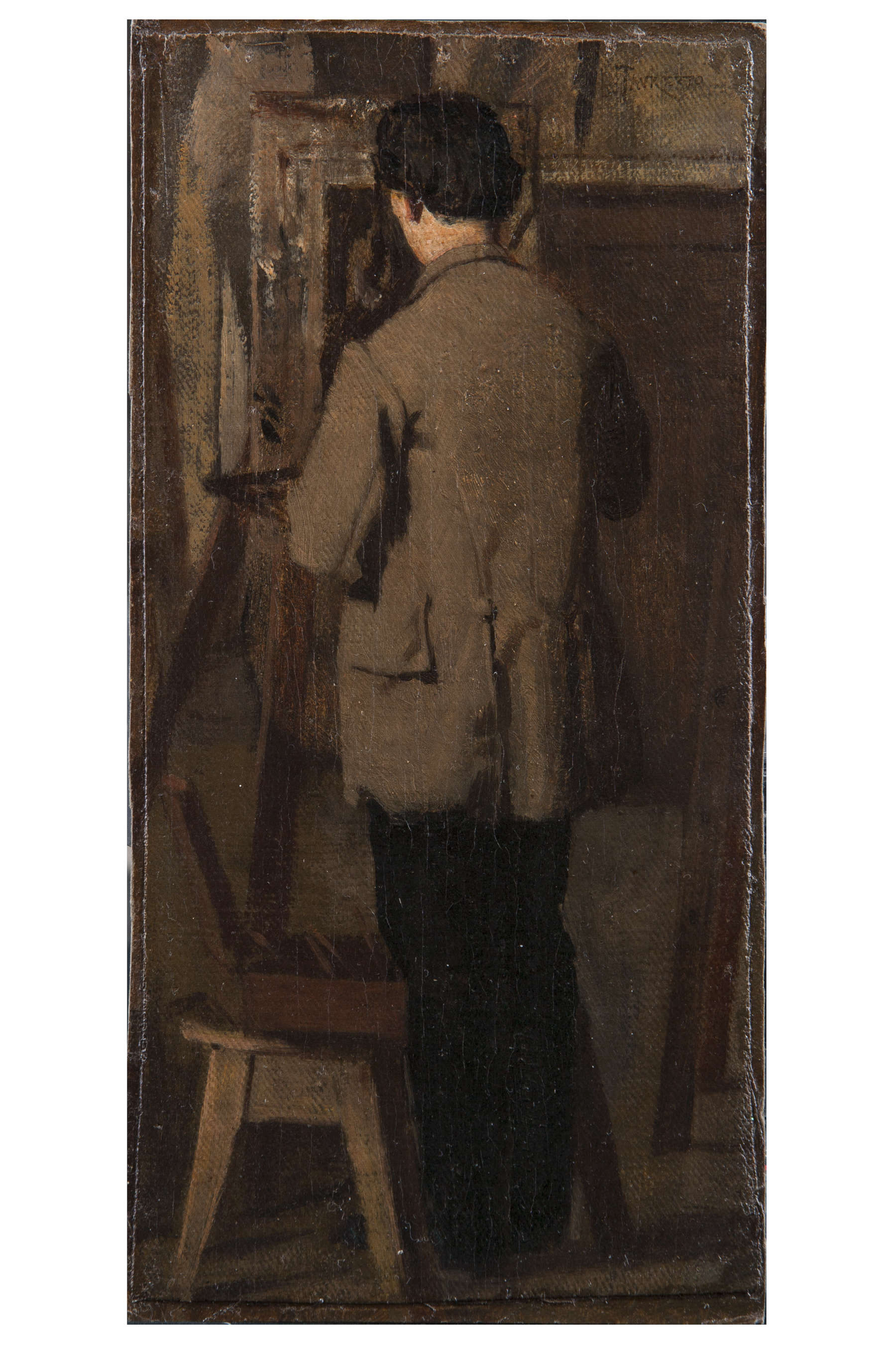 Giacomo Favretto, Pintor en el caballete (1871)