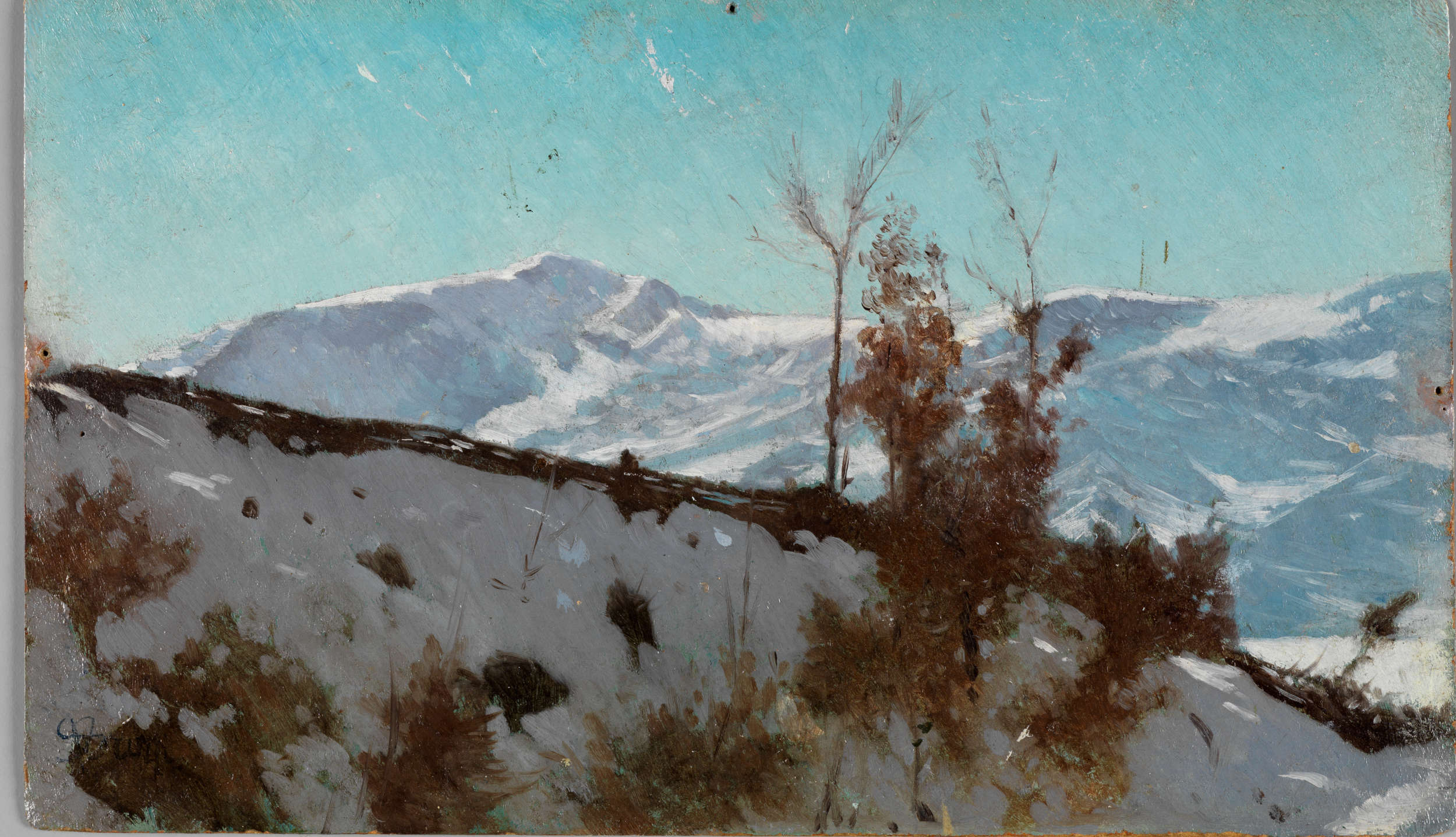 Stefano Bruzzi, Nieve en las colinas (1875)