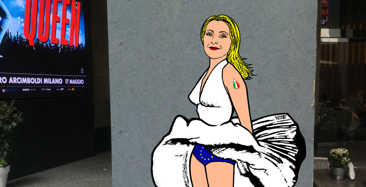 Giorgia Meloni devient une Marilyn improbable dans la nouvelle œuvre d'aleXsandro Palombo Giorgia Meloni devient une Marilyn improbable dans la nouvelle œuvre d'aleXsandro Palombo