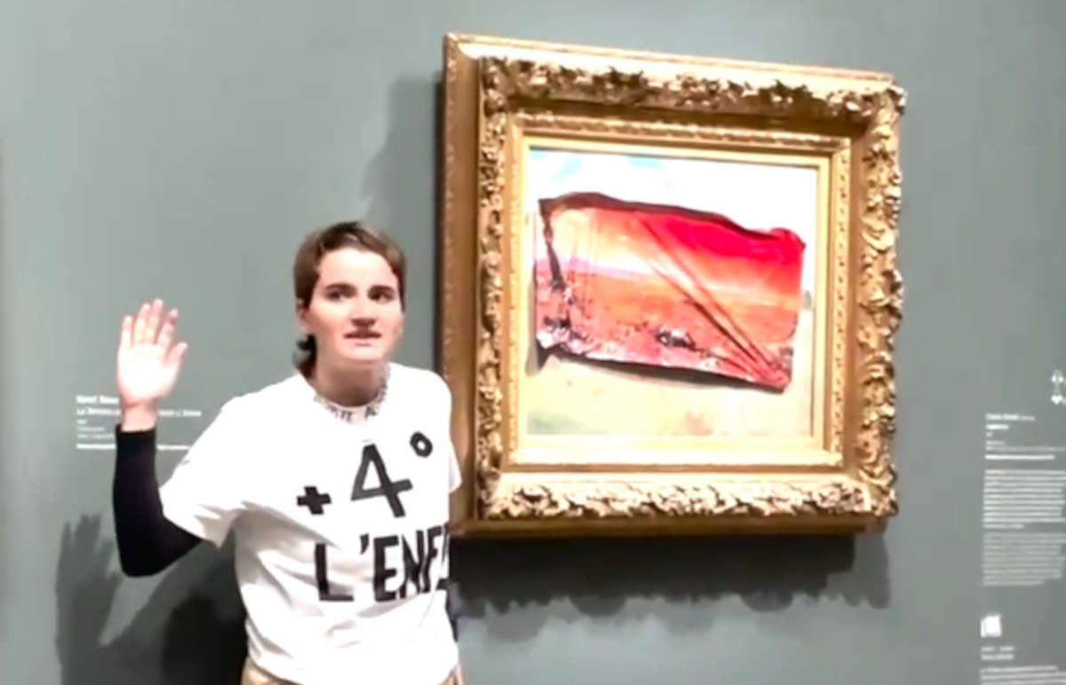 Musée d'Orsay, attivista attacca poster adesivo a capolavoro di Monet ...