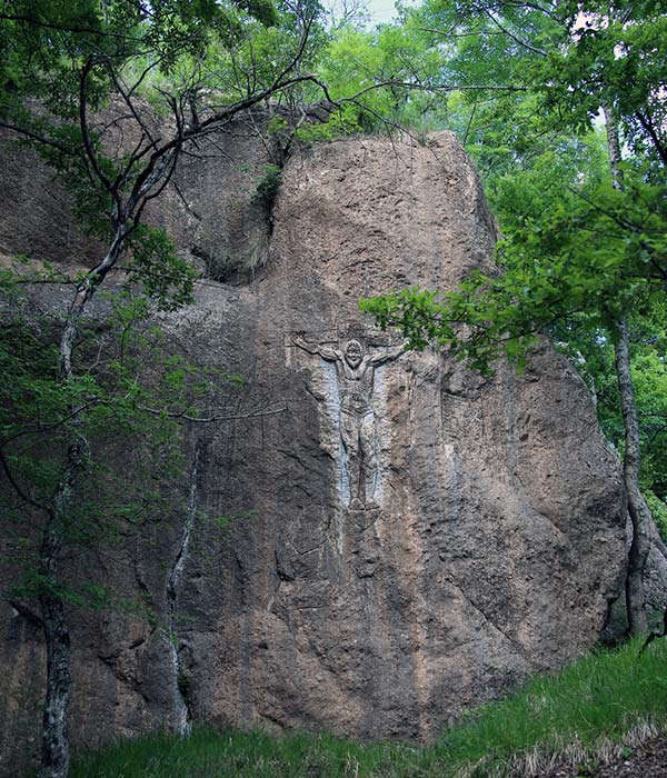 The Christ carved in the rock