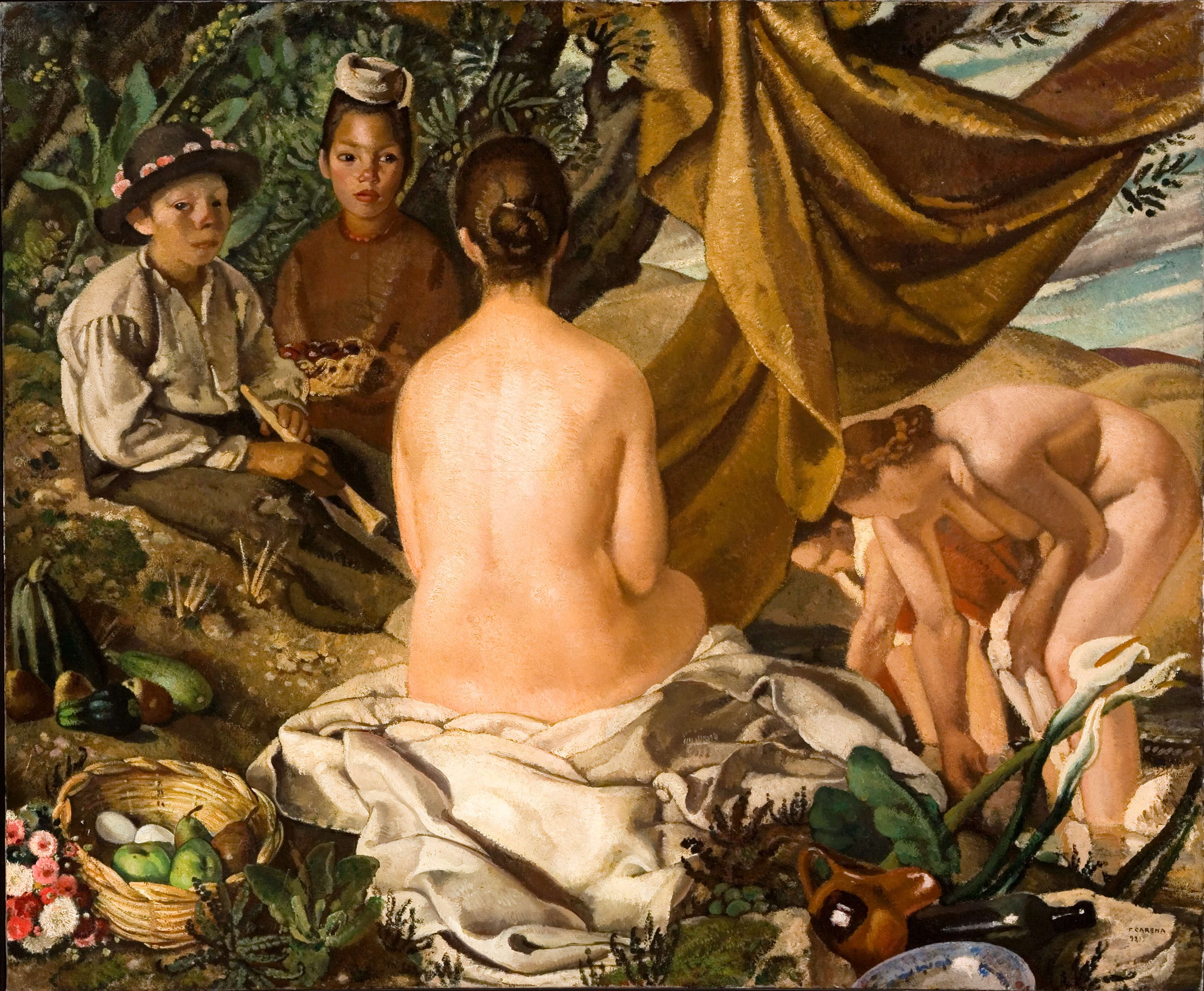 Felice Carena, Quiete (1921; oil on canvas, 150 x 181 cm; Piacenza, Galleria d'Arte Moderna Ricci Oddi)