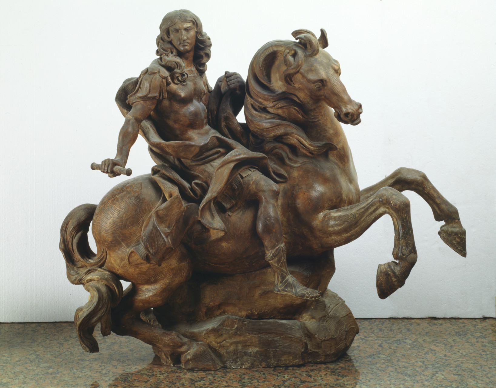 Gian Lorenzo Bernini, Sketch of the equestrian statue of Louis XIV (1669-1670; terracotta, height 76 cm; Rome, Galleria Borghese)