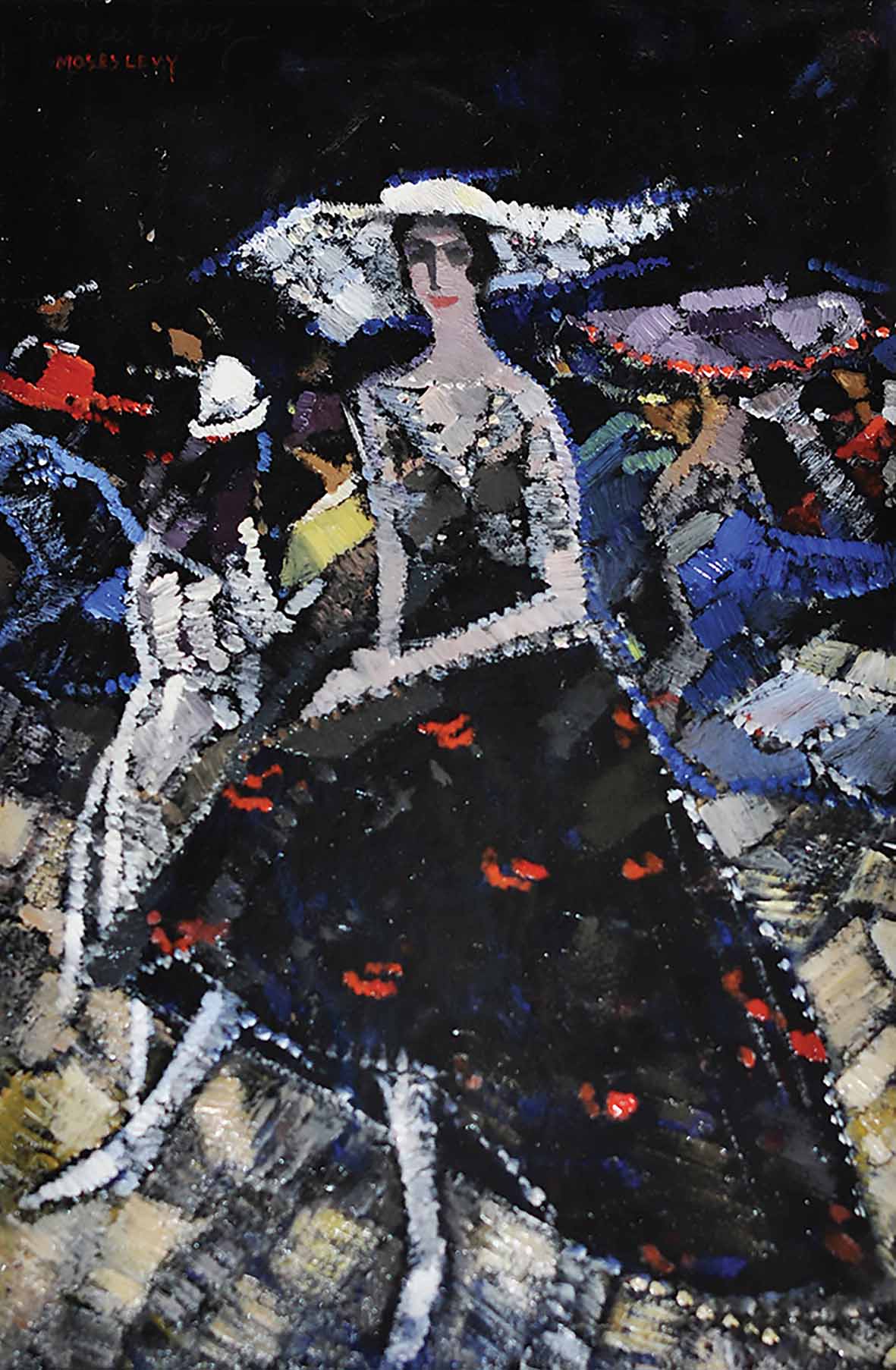 摩西-李维，《戴白帽的女人》（1917 年；纸板油画，31.4 x 21 厘米）。赠送：美术协会