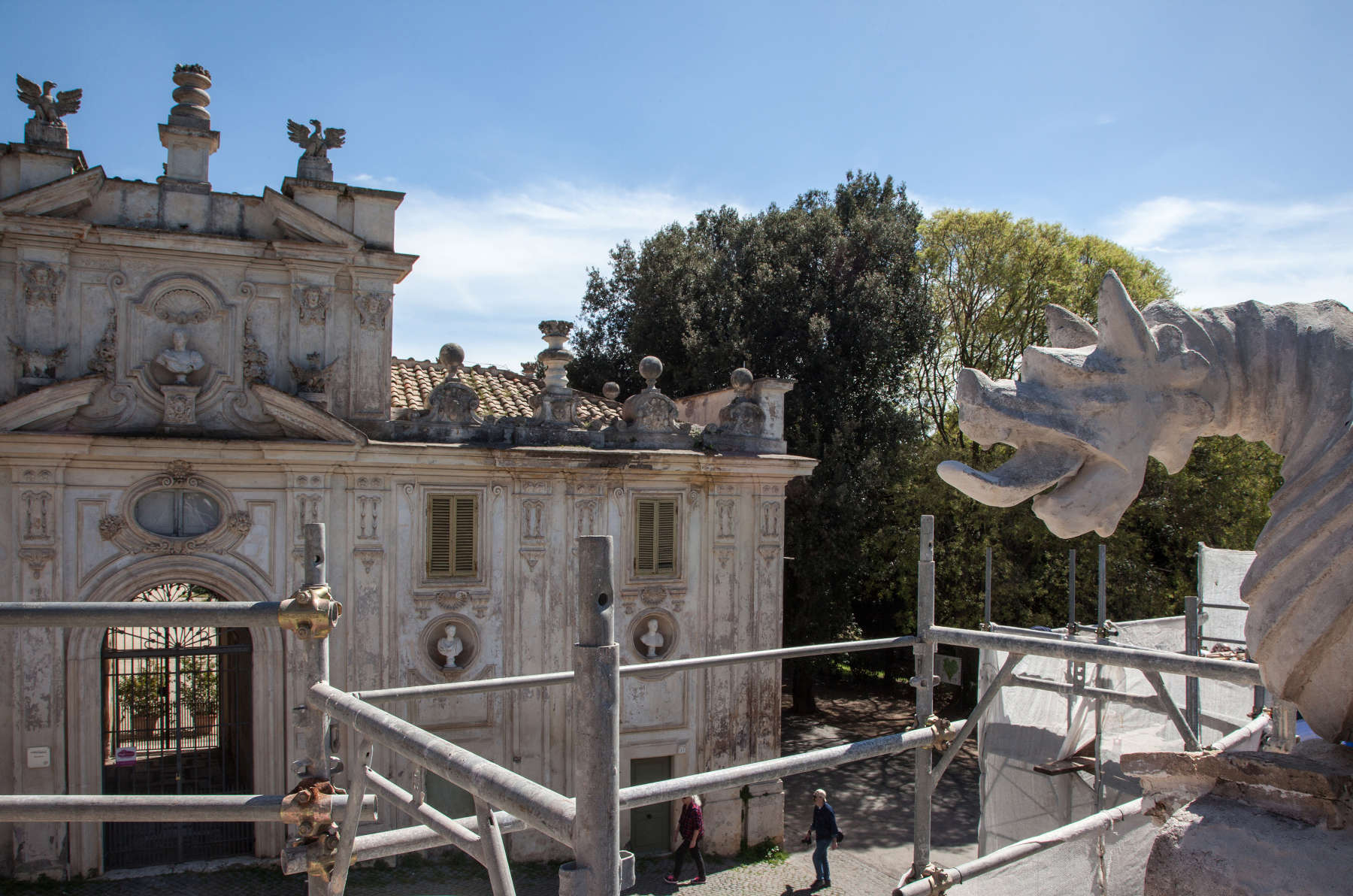 Rome finishes restoration of Exedra of Dragons at Villa Borghese