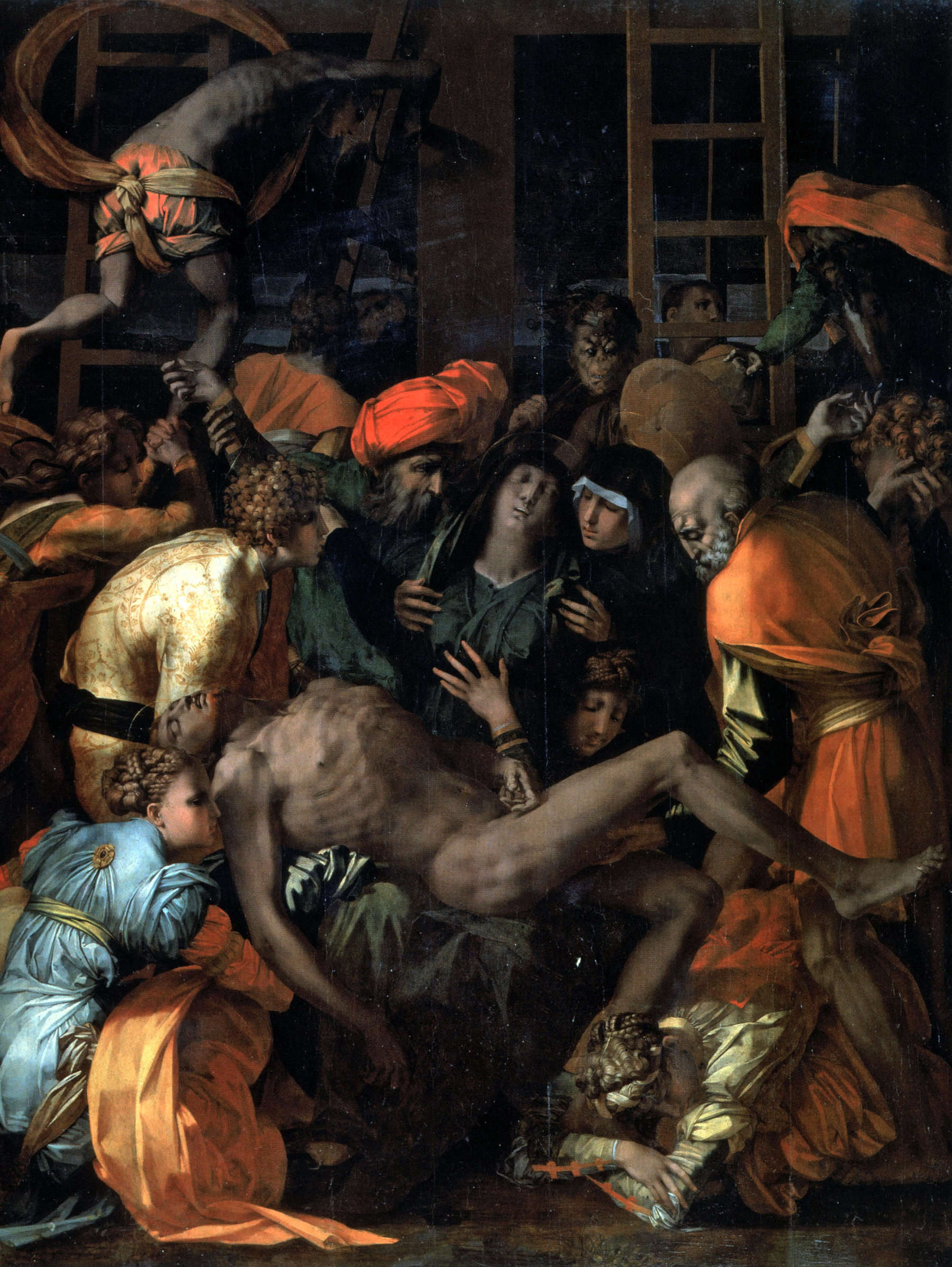 Rosso Fiorentino, Lamentation over the Dead Christ (1528; oil on panel, 270 x 201 cm; Sansepolcro, Church of San Lorenzo)