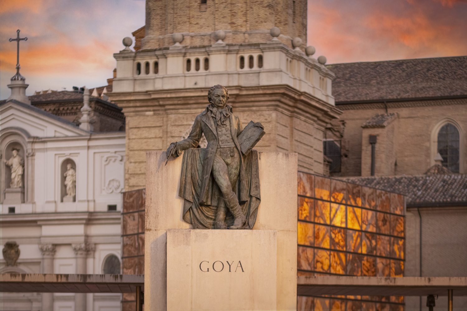 Goya monument in Zaragoza. Photo by Luis Lacorte