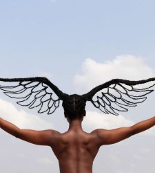 Laetitia Ky, the artist who creates sculptures with hair, is on display in Tuscany