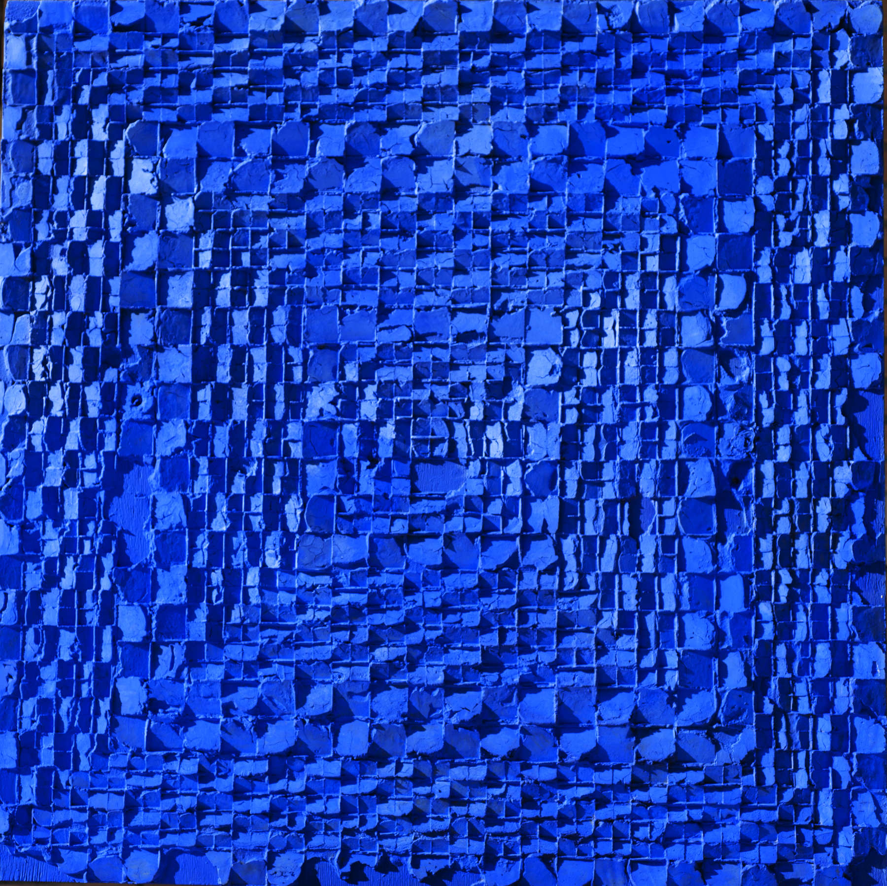 Giulio Candussio, Ciò che resta (2014; tempera grassa e creta su tavola, 100 x 100 cm)