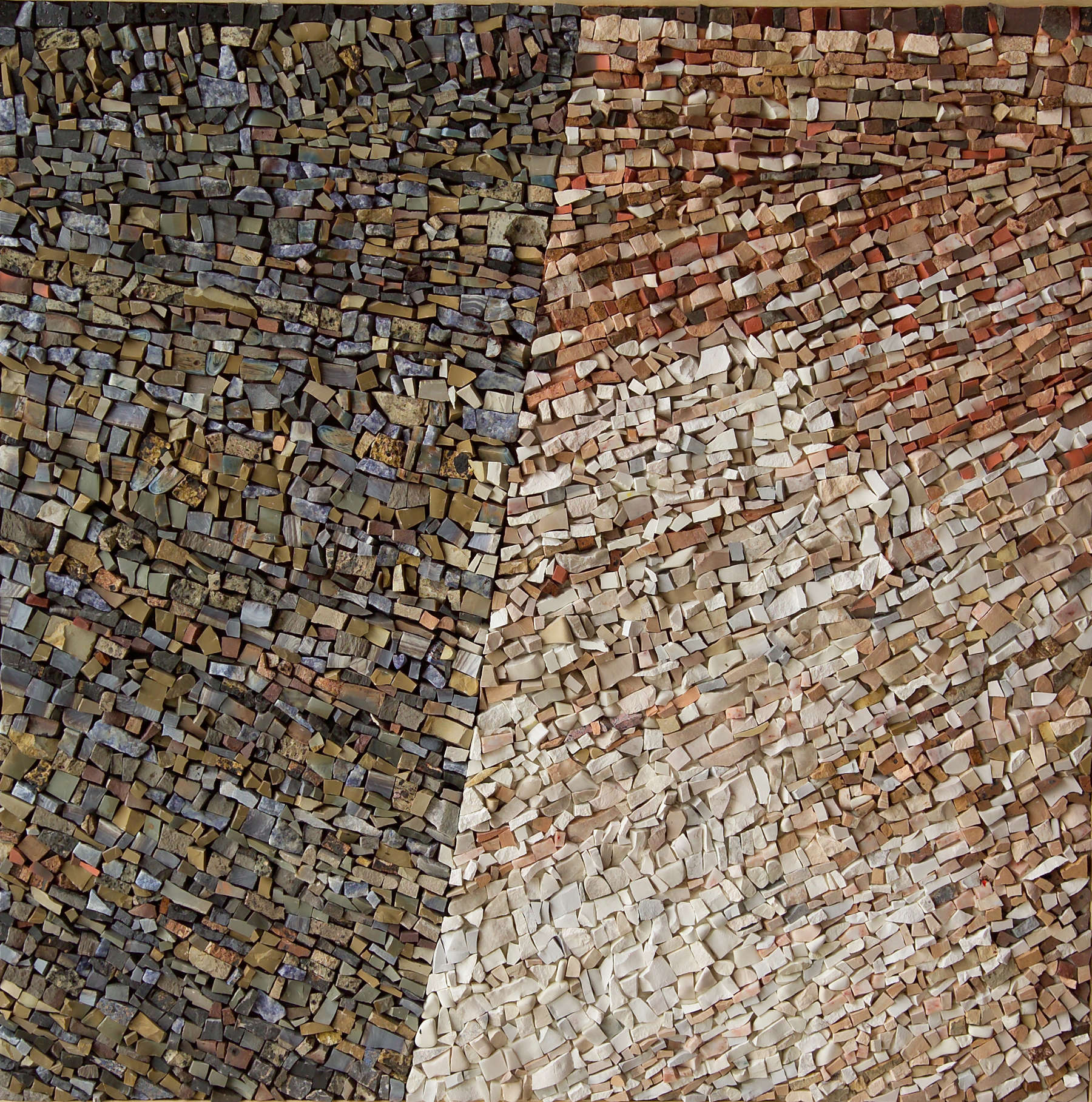 Giulio Candussio, Movimento sulla diagonale (2008; mosaico, 50 x 50 cm)