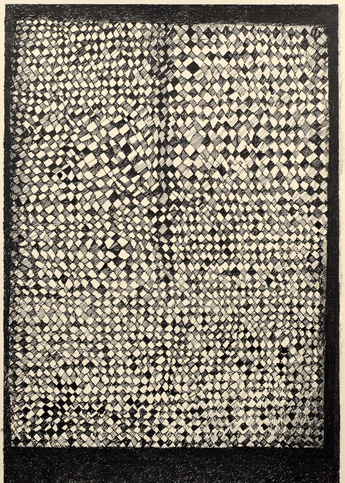Giulio Candussio, Superficie pulsante (2016; inchiostro su carta, 30 x 45 cm)