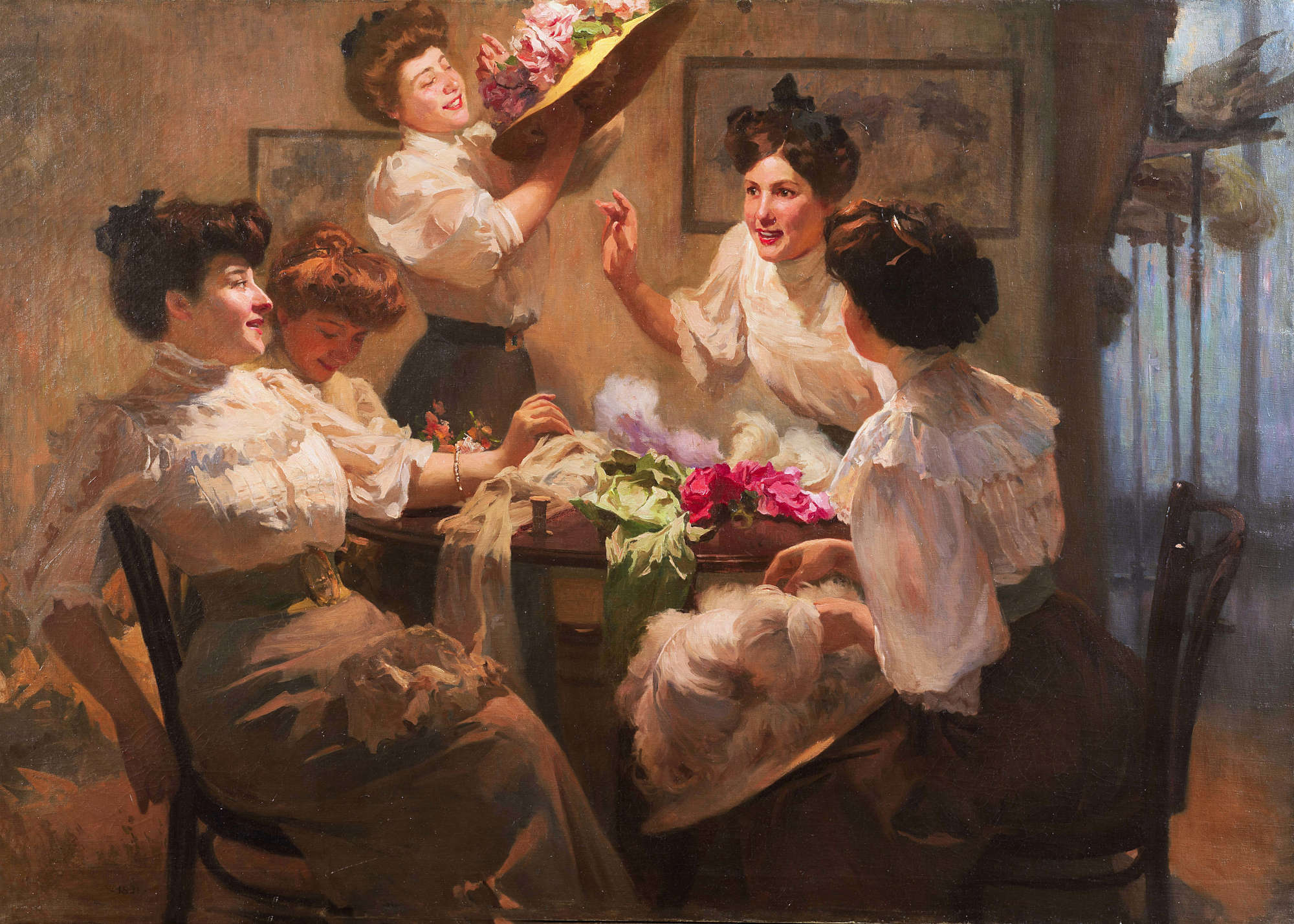 Fabio Cipolla, Le modiste (1891; oil on canvas, 112 x 163 cm)