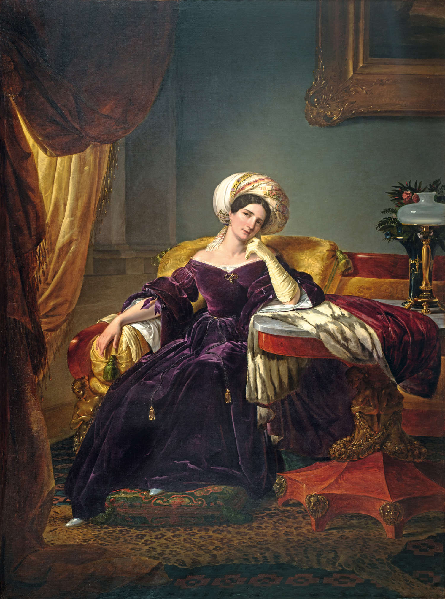Giuseppe Molteni, Portrait of a Noblewoman (1835-1840; oil on canvas, 234 x 172 cm)