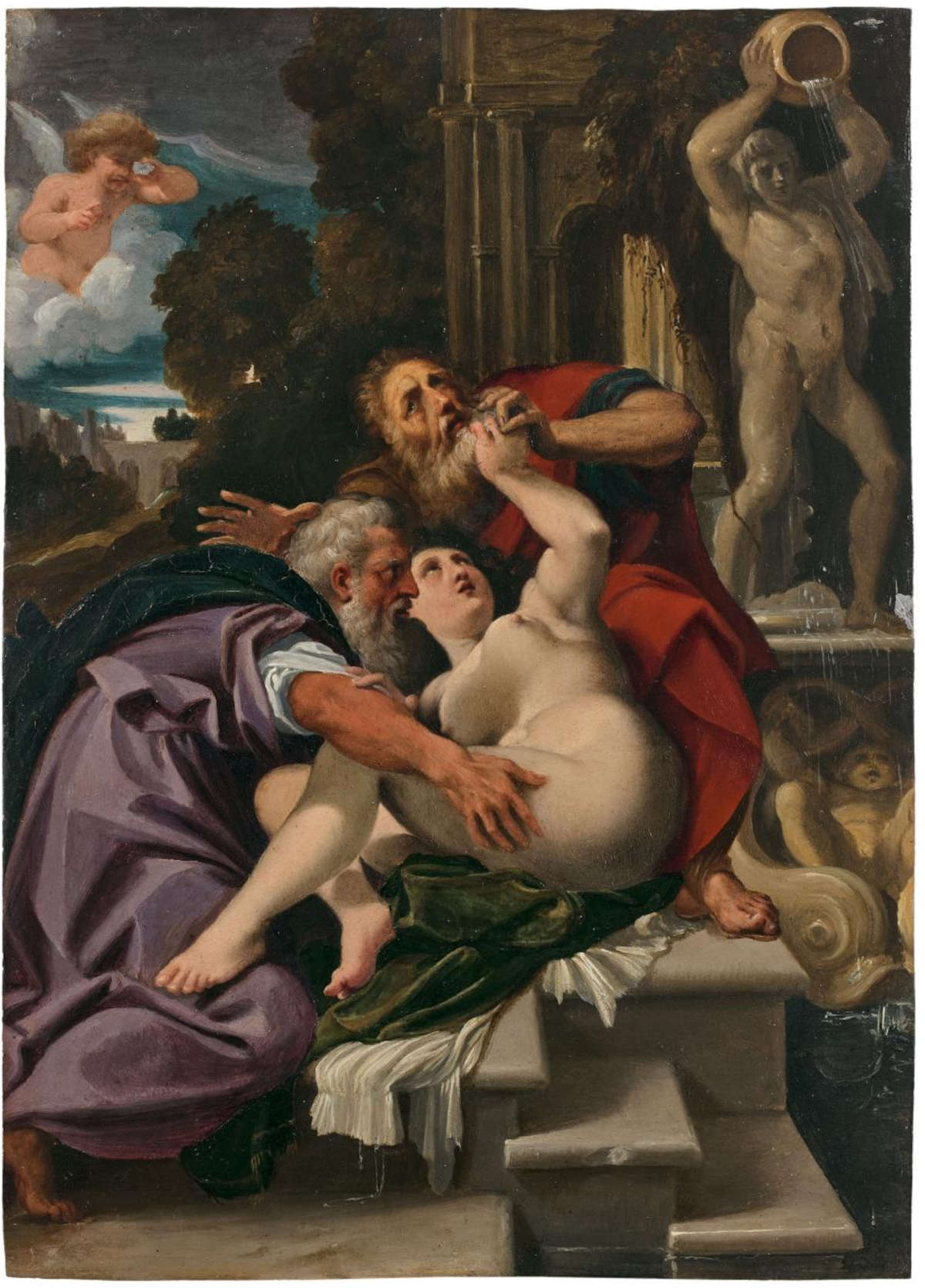 Ludovico Carracci, Susanna and the Old Men (oil on copper, 34 x 24 cm)