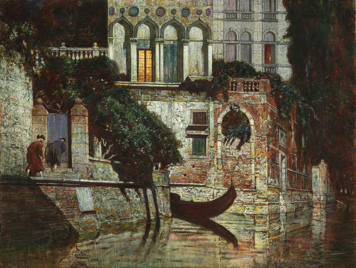 Mario De Maria: The Moon Beats on the Gangrene of the Walls (1906; oil on canvas, 56 x 73.5 cm)