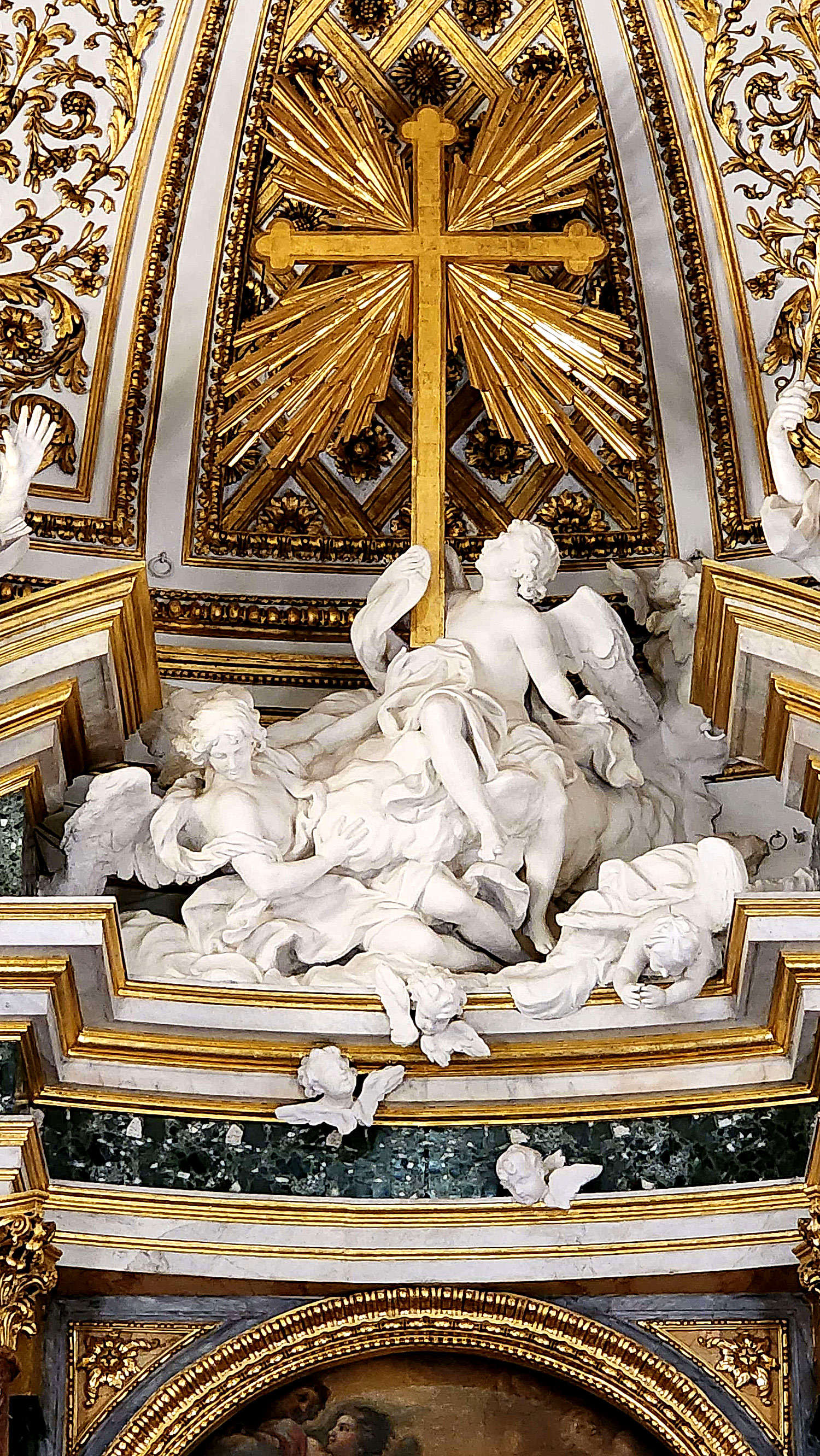 High altar, detail of the holding angel