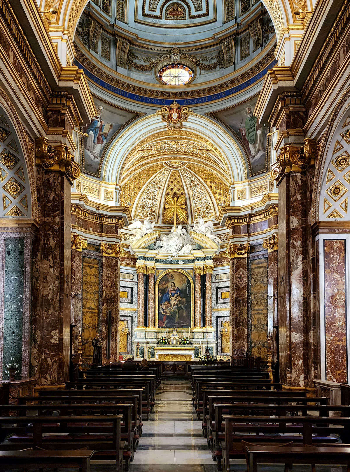 Interior of the church of Sant'Antonio dei Portoghesi in Rome
