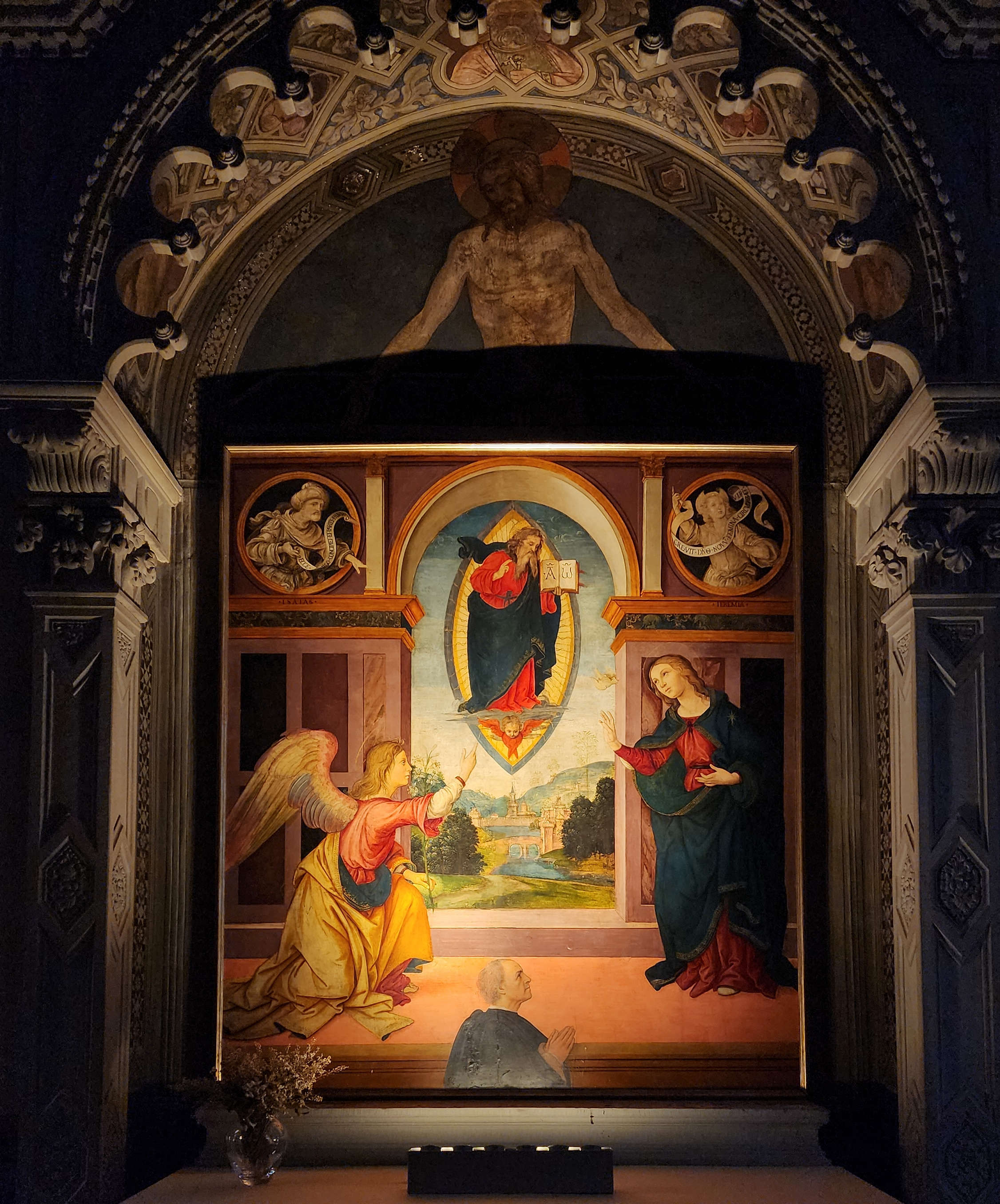 Raffaellino del Garbo, Annonciation (début du XVIe siècle ; panneau ; Fiesole, San Francesco)
