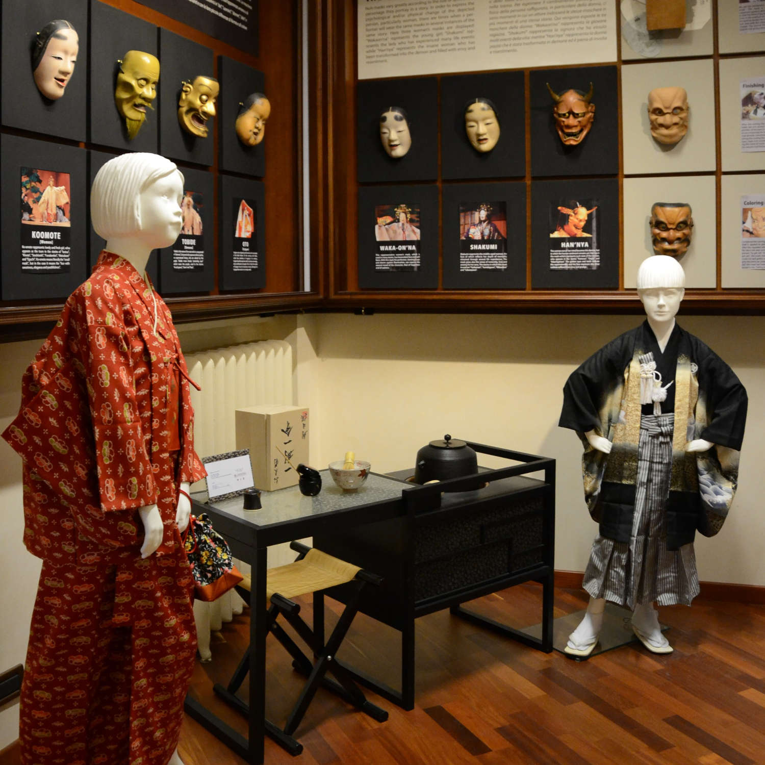 The masks of the Nō theater at Coppini Palace. Photo: Coppini Palace