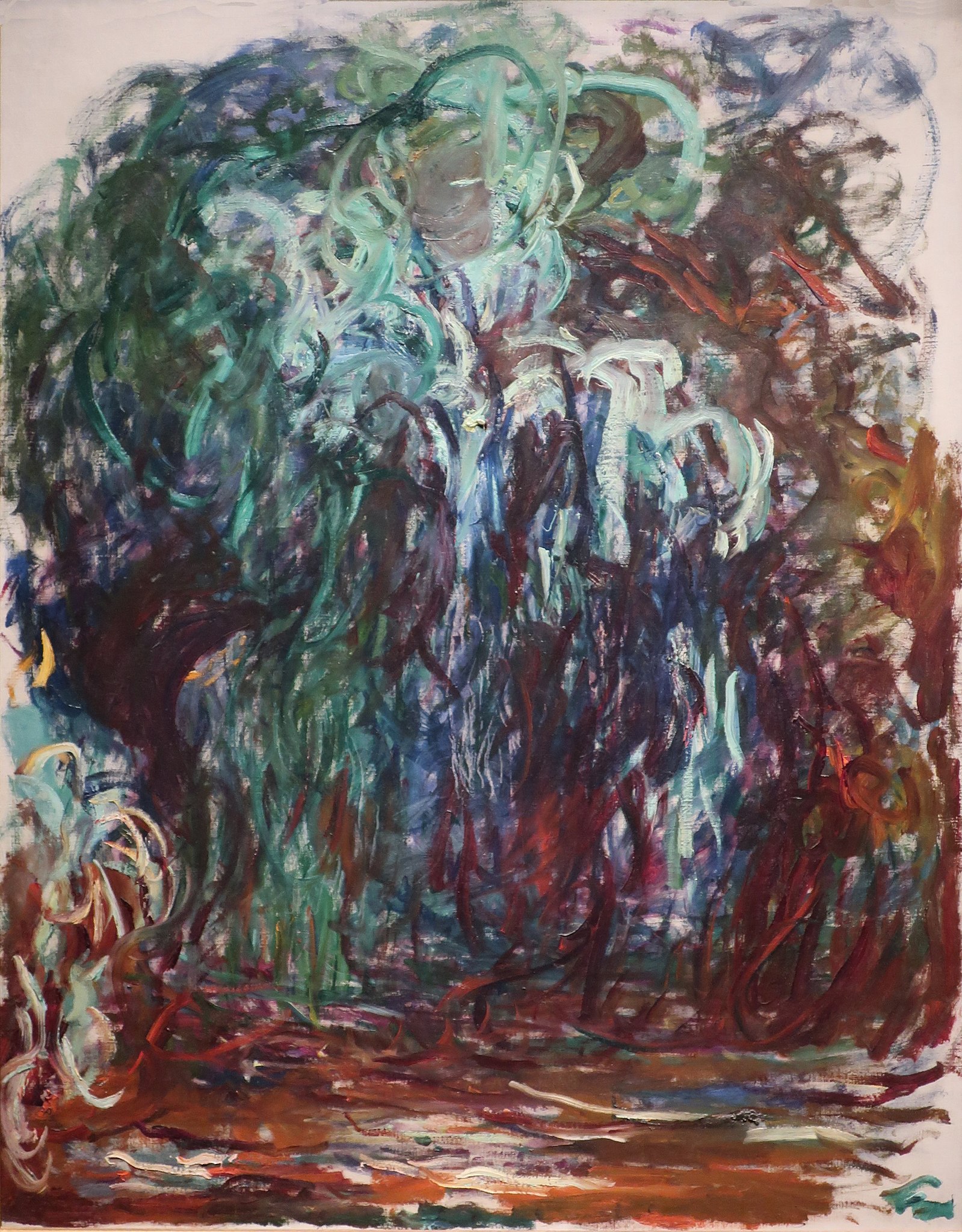 Claude Monet, The Weeping Willow (ca. 1921-1922; oil on canvas, 116×89 cm; Paris, Musée Marmottan Monet, Michel Monet Bequest, 1966, Inv. 5107)