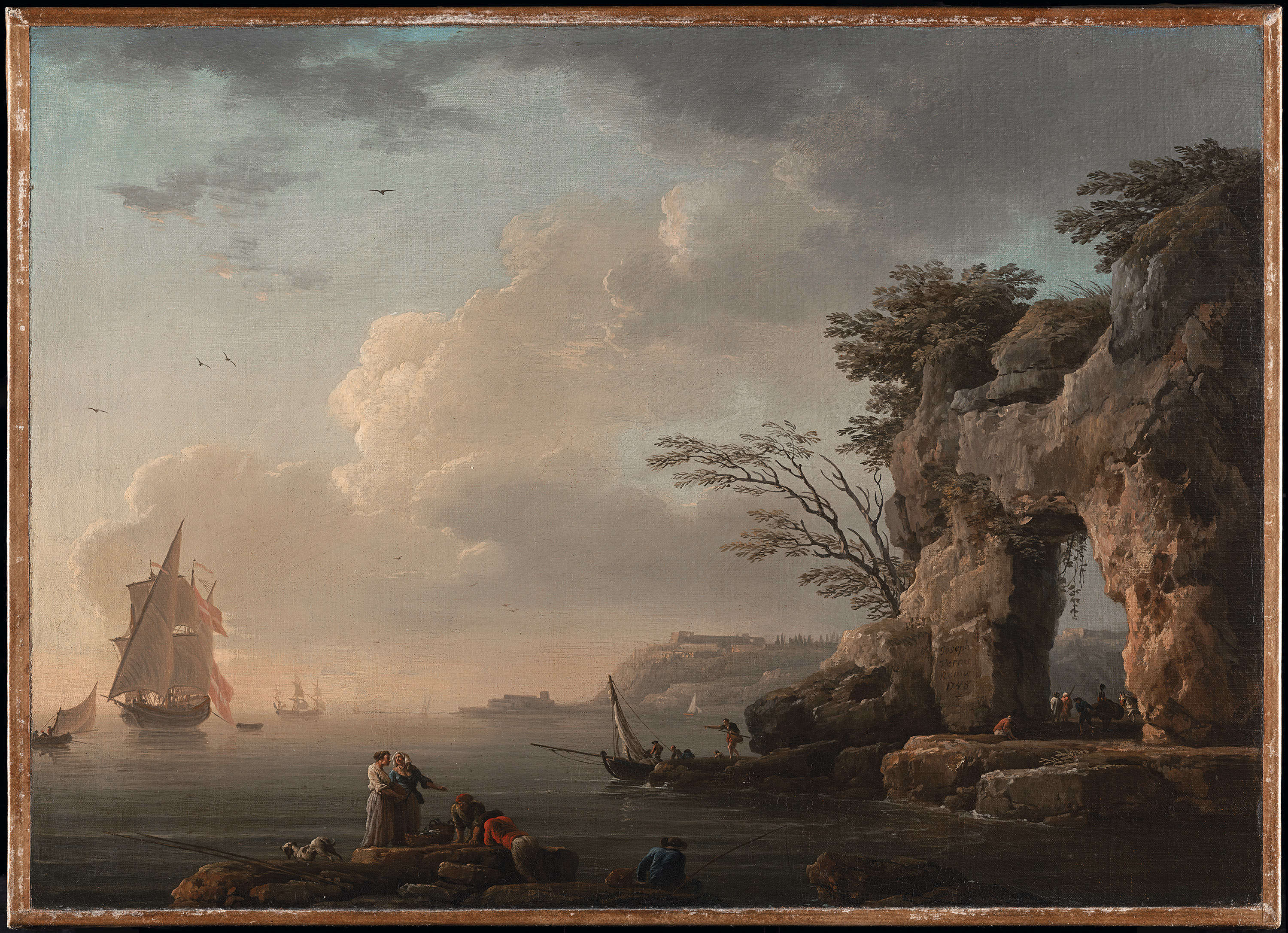 Claude Joseph Vernet, Ruhiges Meer (1748; Öl auf Leinwand, 44,5 x 60,5 cm; Madrid, Museo Nacional Thyssen-Bornemisza)