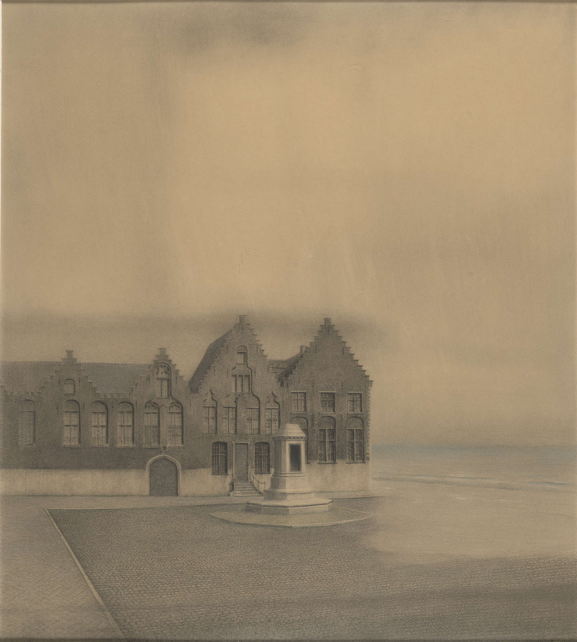 Fernand Khnopff, La ville abandonn&eacute;e (1904; Pastell und Bleistift, 78 x 69 cm; Brüssel, Mus&eacute;es Royaux des Beaux-Arts)